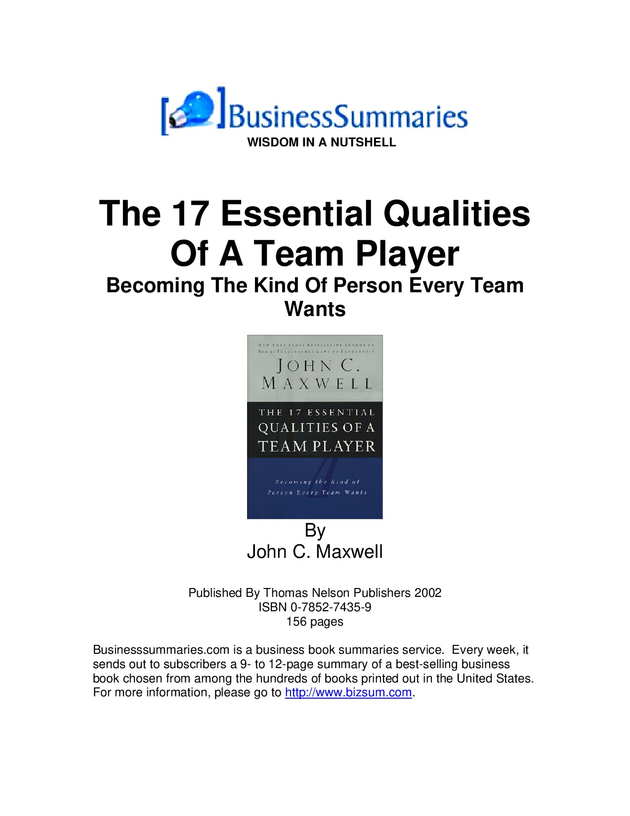 The 17 Essential Qualities of a Team Player: Becoming the Kind of Person Every Team Wants