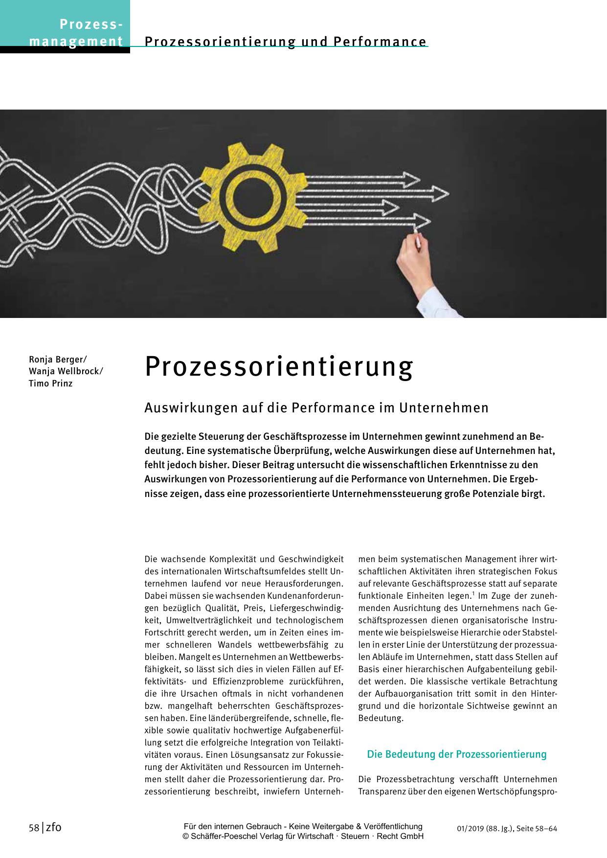 Auswirkungen auf die Performance im Unternehmen 2019