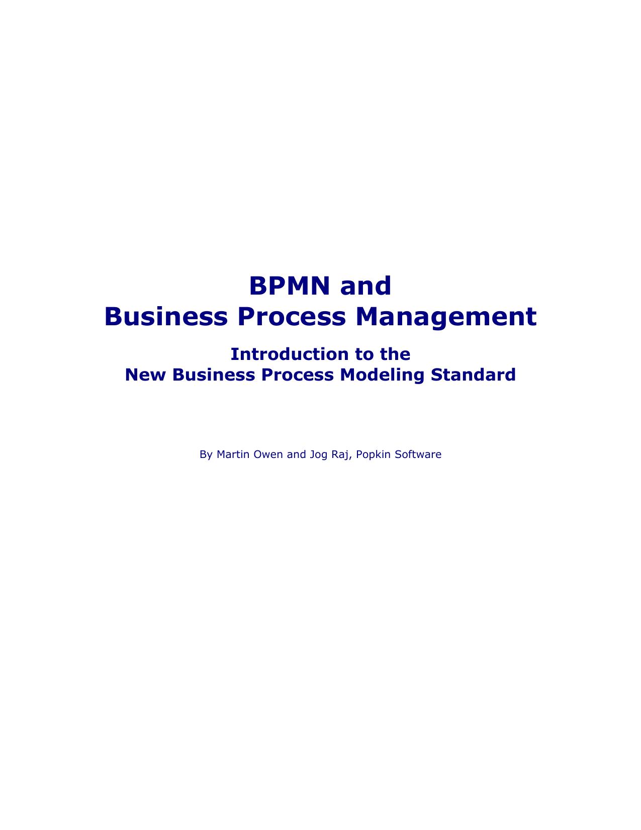 BPMN and Business Process Management