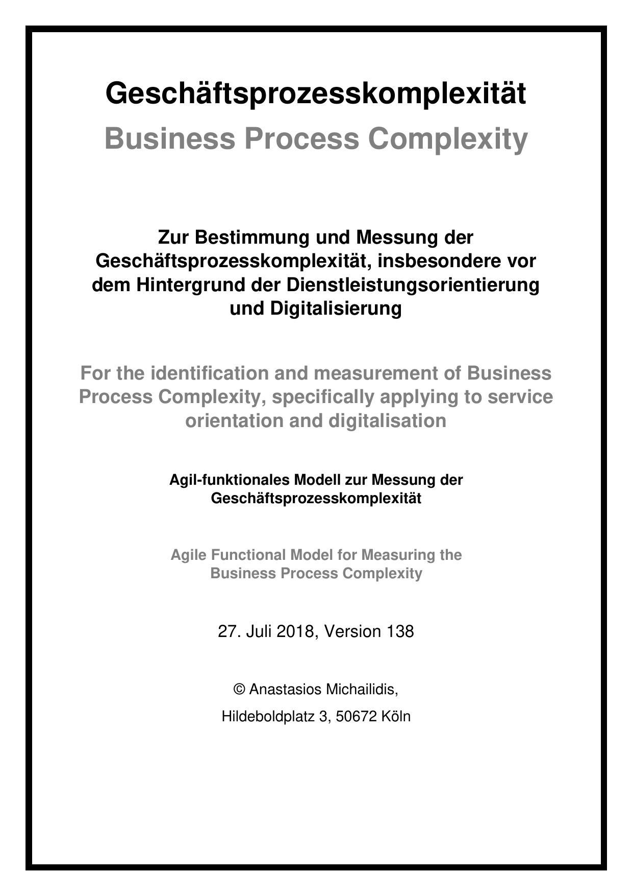 Michailidis, Anastasios - Geschäftsprozesskomplexität (Business Process Complexity)