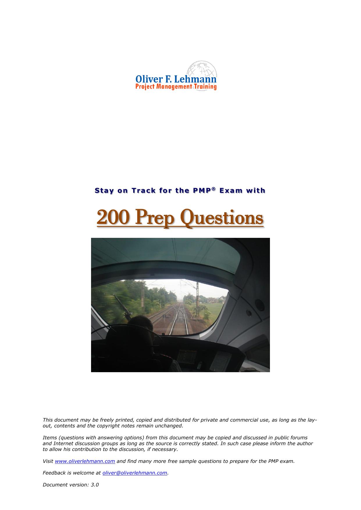 200 Free PMP® Sample Questions