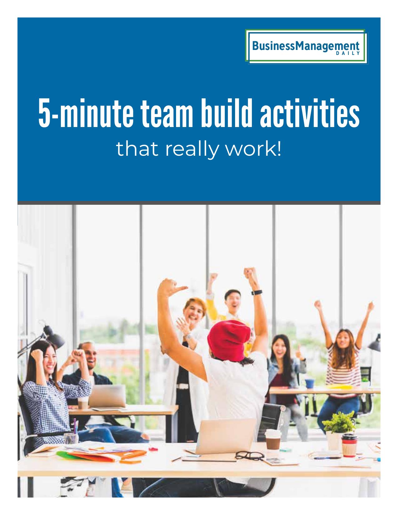5 Minute Team Build Activities That Really Work!